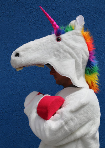 Griz Coat's Unicorn jacket with pink horn and rainbow mane
